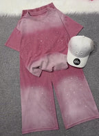 Women's Trendy T-Shirt with Plazo Set
