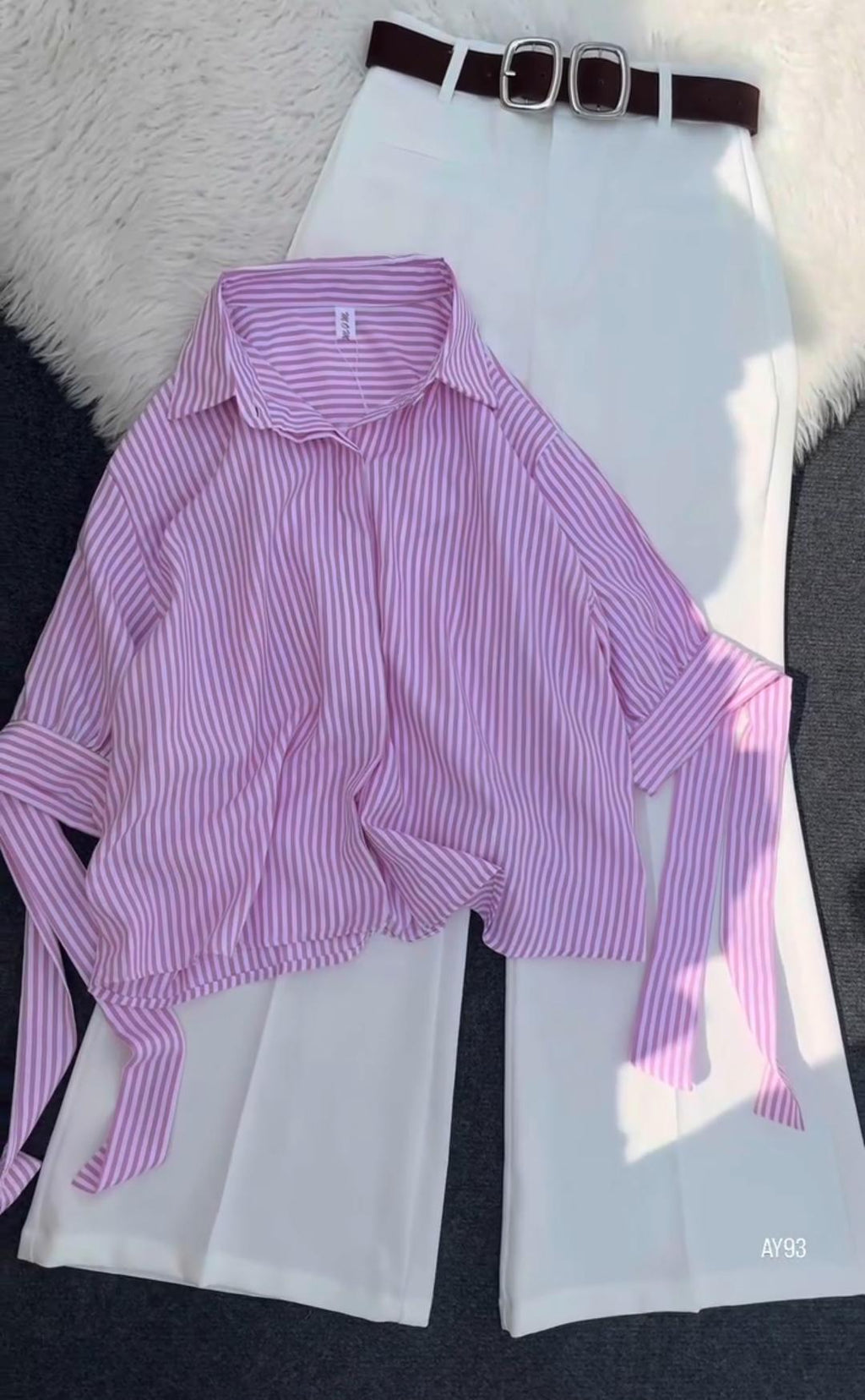 Summer Shirt with Wide-Leg Pant Set for Women