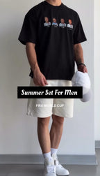 Pack of 3 Summer Set T-Shirts &amp; Shorts for Men
