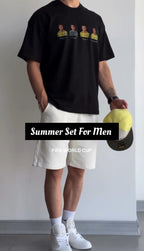 Pack of 3 Summer Set T-Shirts &amp; Shorts for Men