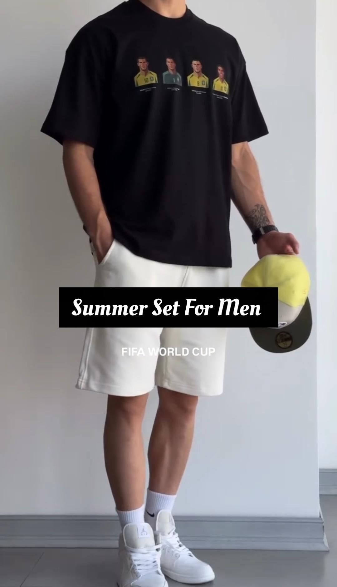 Pack of 3 Summer Set T-Shirts &amp; Shorts for Men