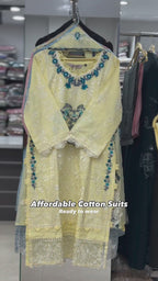 Women Ready-to-Wear Cotton Embroidered 2-Piece Suit