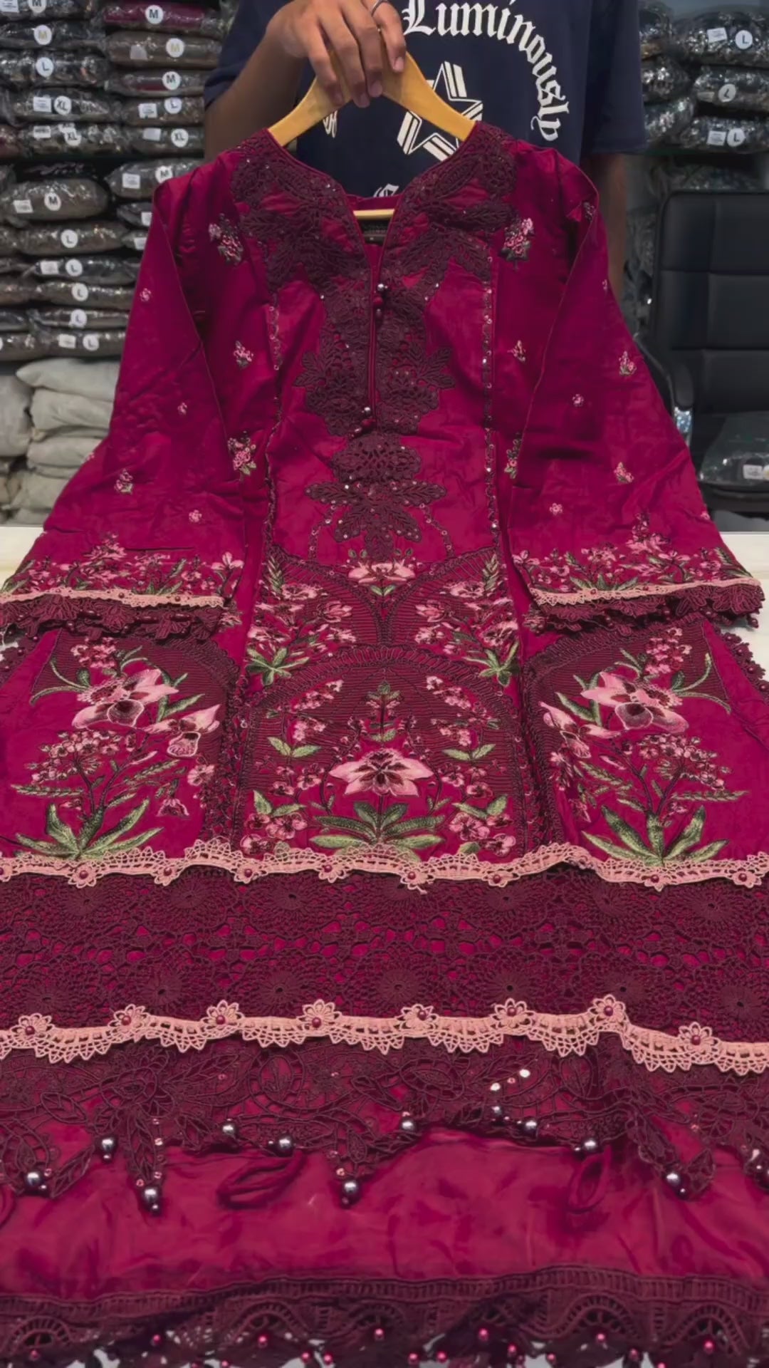 Women Embroidered Cutwork 3-Piece Suit