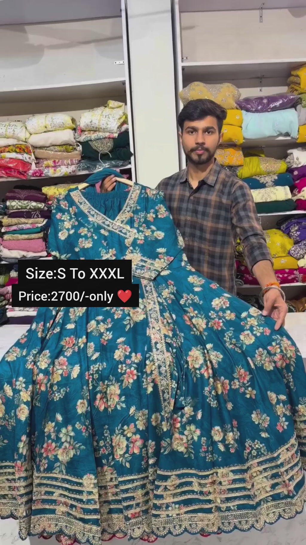 Premium 3-Piece Floral Frock Suit