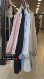 Elegant Embroidered Shirt with Matching Skirt Set